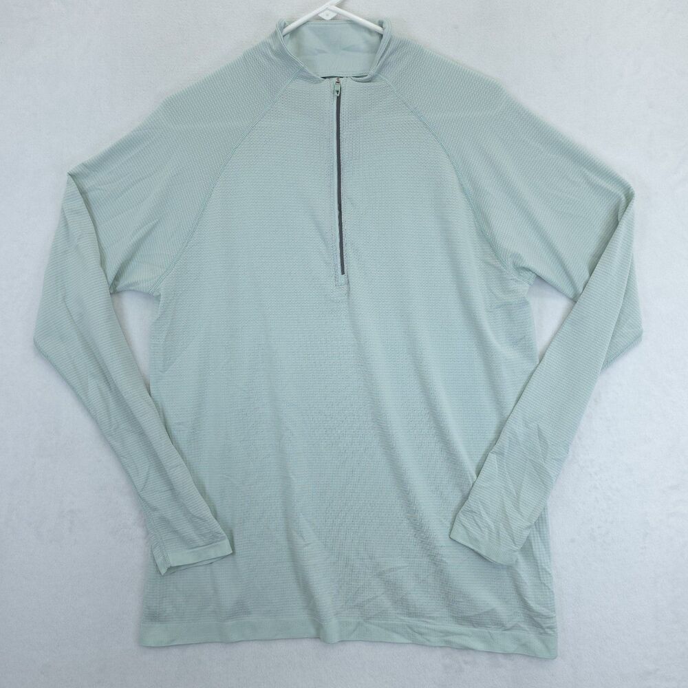 Lululemon Metal Vent Tech 1/2 Zip Pullover Mens L Mint Green Active Athletic Gym